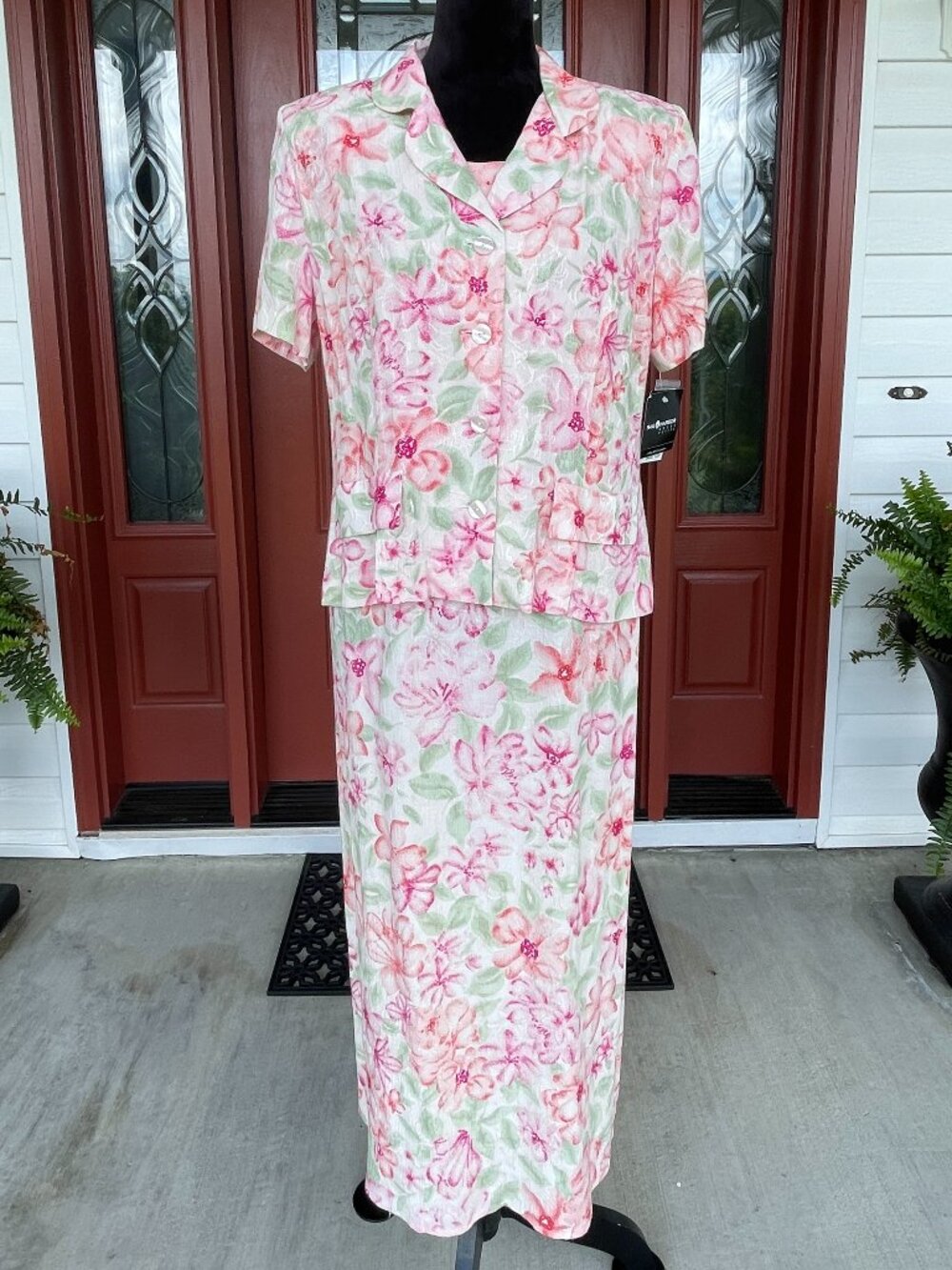 NWT SAG HARBOR  2 Piece Floral Dress 12 Petite